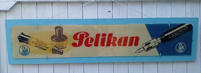 Pelikan Craphos PELIKAN Ausziehtusche vetrofania - pelikan - Advertising sign - Glass, Wood