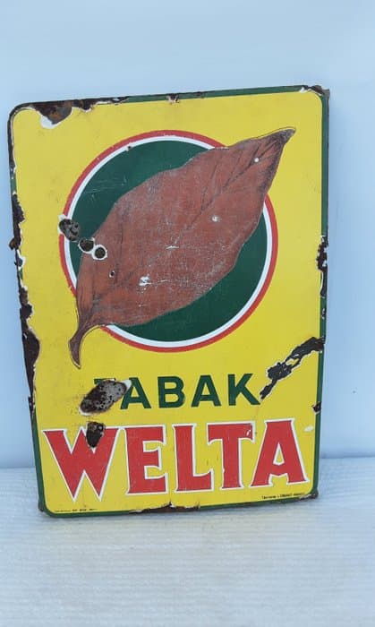 Tabak Welta - Enamel sign - Enamel