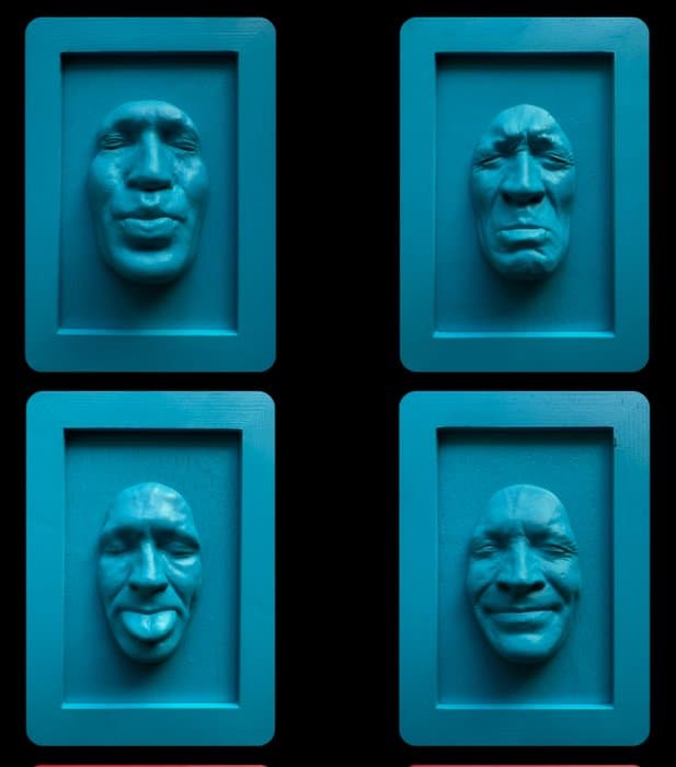 Gregos (1972) - Lot de 4 cadres-blue light moods on blue light background-blue light frame