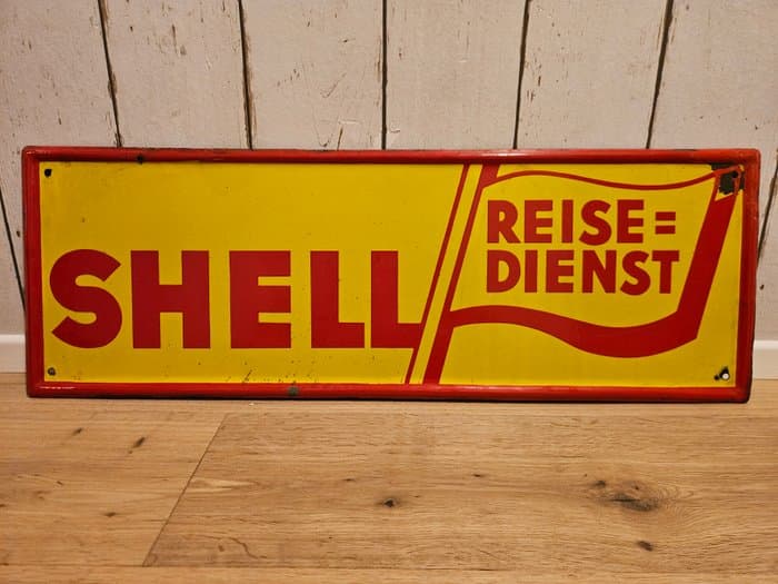 !!! Shell Reisedienest Emailschild, Original aus den 1930er!!!!! - Enamel sign - Enamel