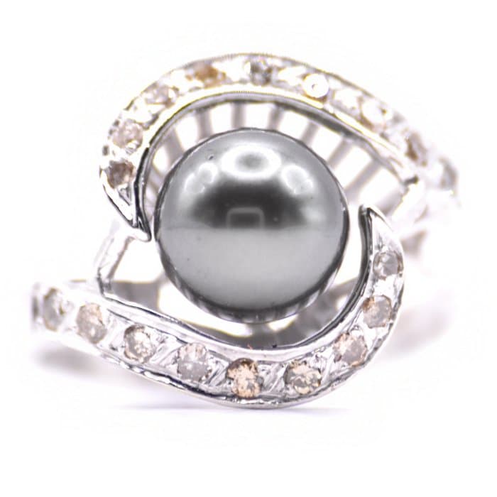 Ring Platinum - 5.24ct. tw. Diamond (Natural) - Pearl