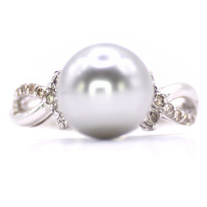 Ring Platinum - 5.84ct. tw. Diamond (Natural) - Pearl
