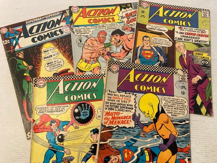 Action Comics (1938) 5 comics in range # 335 to 375! Silver Age Gems!! Featuring Superman and Many More! - 5 Comic collection - First edition - 1966/1969