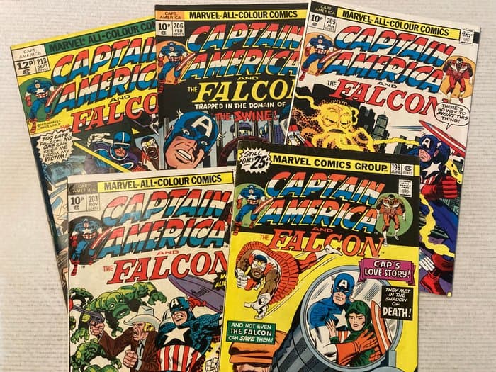 Captain America (1968) 5 issues in range # 198 to 213! Bronze Age Gems!! Featuring Falcon and many more - 5 Comic collection - First edition - 1976/1977