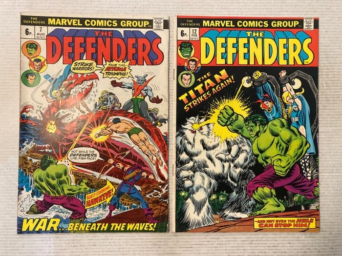 Defenders (1972) # 7 & 12! Bronze Age Gems!! Featuring the Hulk, Doctor Strange, Namor, Valkyrie and more! - 2 Comic collection - First edition - 1973/1974